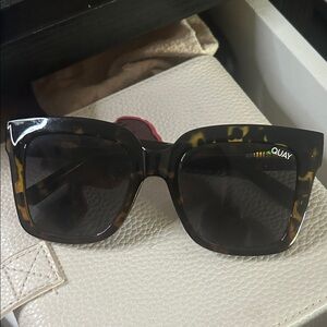 Quay Australia Tortoiseshell Square Sunglasses - Dark Brown